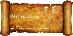 Kányi Eszter névjegykártya